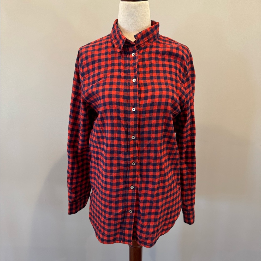 H&M Women’s Orange & Navy Button Down Size Small